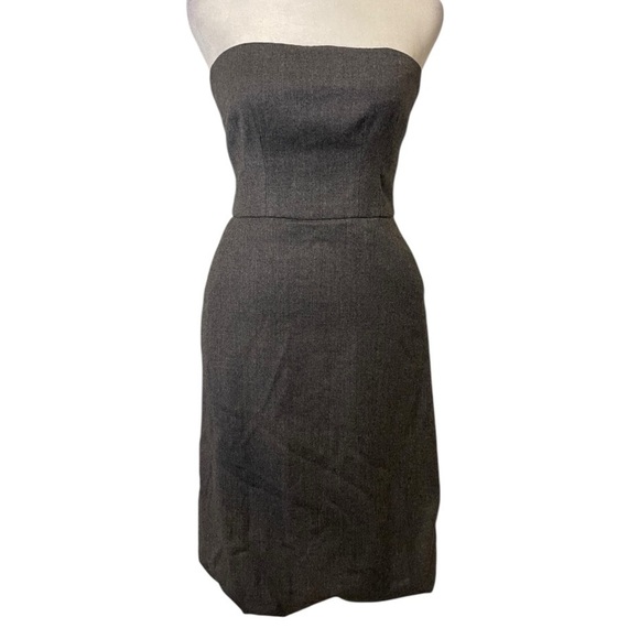 Club Monaco Begonia Strapless Bubble Hem Dress Wool Sz 0 Lined Y2K WhimsyGoth - Picture 1 of 7